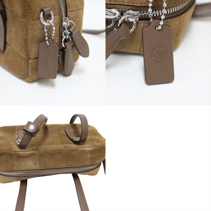25秋冬 Coachtopia オルター エゴ サッチェル バッグ / ボストンバッグ スエード レザー チェッカーボード アップクラフト