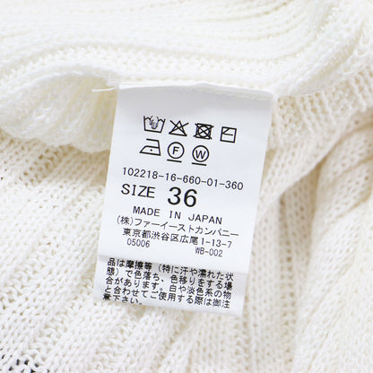 22春夏 和紙 リブ ビッグカラー プルオーバー / ニット ノースリーブ Vネック コンパクト コットン