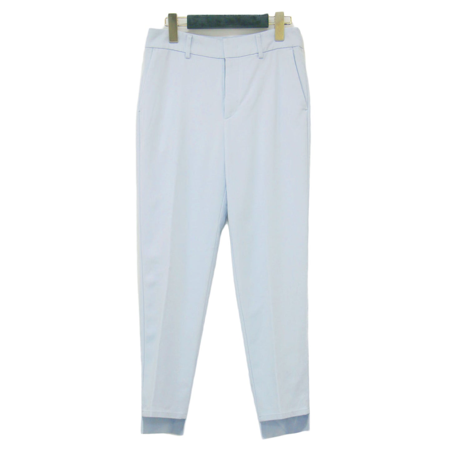 23春夏 バウンスクロス ステップヘム パンツ / ロング丈 アンクル丈 センタープレス スリム テーパードシルエット ストレッチ