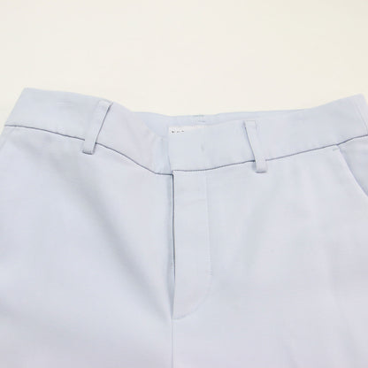 23春夏 バウンスクロス ステップヘム パンツ / ロング丈 アンクル丈 センタープレス スリム テーパードシルエット ストレッチ