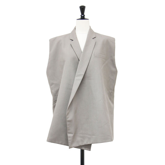 モヘア ポプリン テーラード ジャケット / Mohair poplin Tailored Jacket ジレ 羽織り ノースリーブ オーバーサイズ ウール