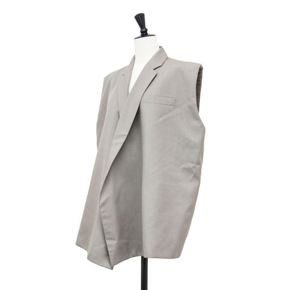 モヘア ポプリン テーラード ジャケット / Mohair poplin Tailored Jacket ジレ 羽織り ノースリーブ オーバーサイズ ウール