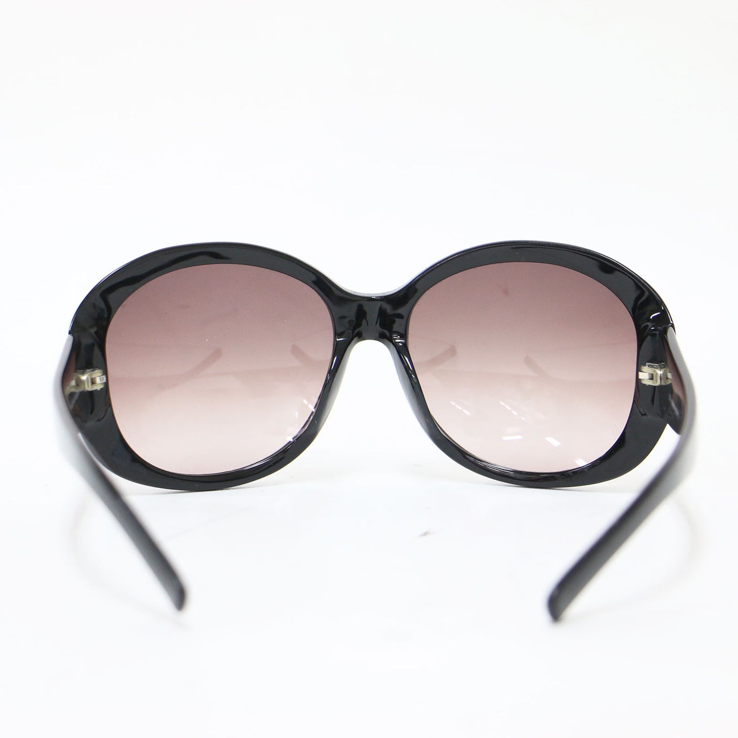 オーバル型 サングラス / アイウェア ラウンド セルフレーム ブランドマーク メタルパーツ