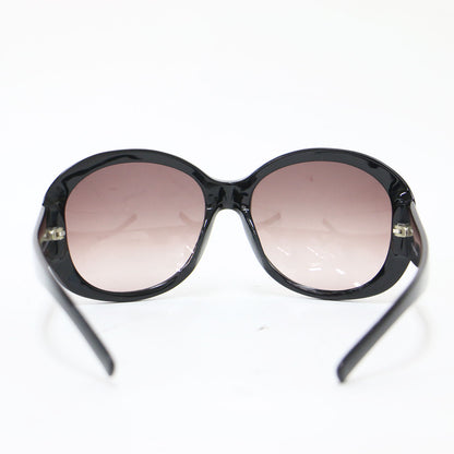 オーバル型 サングラス / アイウェア ラウンド セルフレーム ブランドマーク メタルパーツ