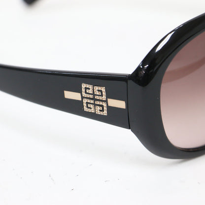 オーバル型 サングラス / アイウェア ラウンド セルフレーム ブランドマーク メタルパーツ