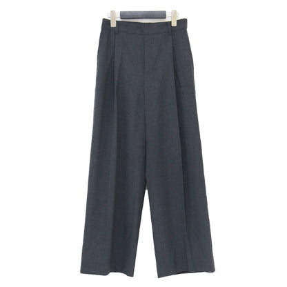 25秋冬 マットクロス タック ワイド パンツ / センタープレス ストレッチ ウール ウォッシャブル