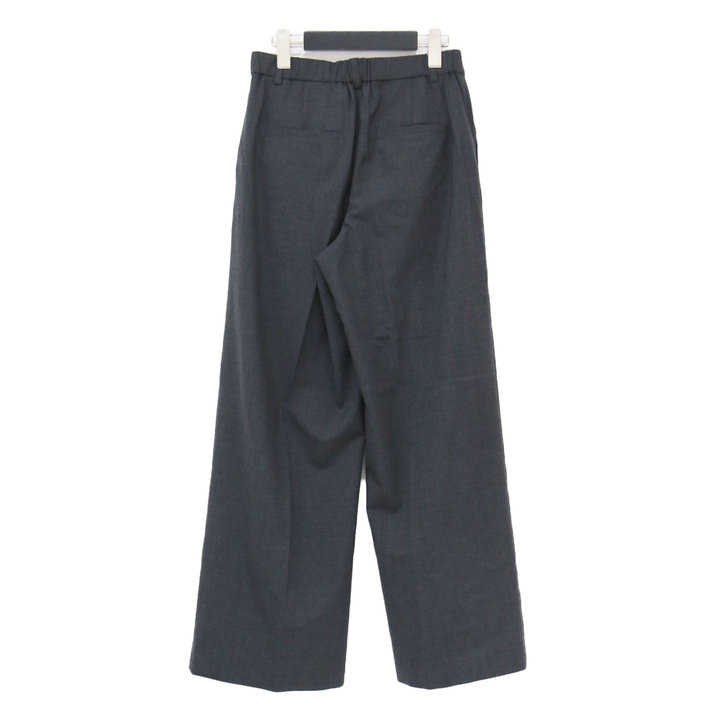 25秋冬 マットクロス タック ワイド パンツ / センタープレス ストレッチ ウール ウォッシャブル