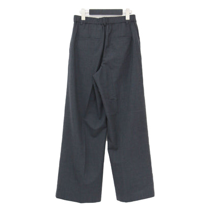 25秋冬 マットクロス タック ワイド パンツ / センタープレス ストレッチ ウール ウォッシャブル