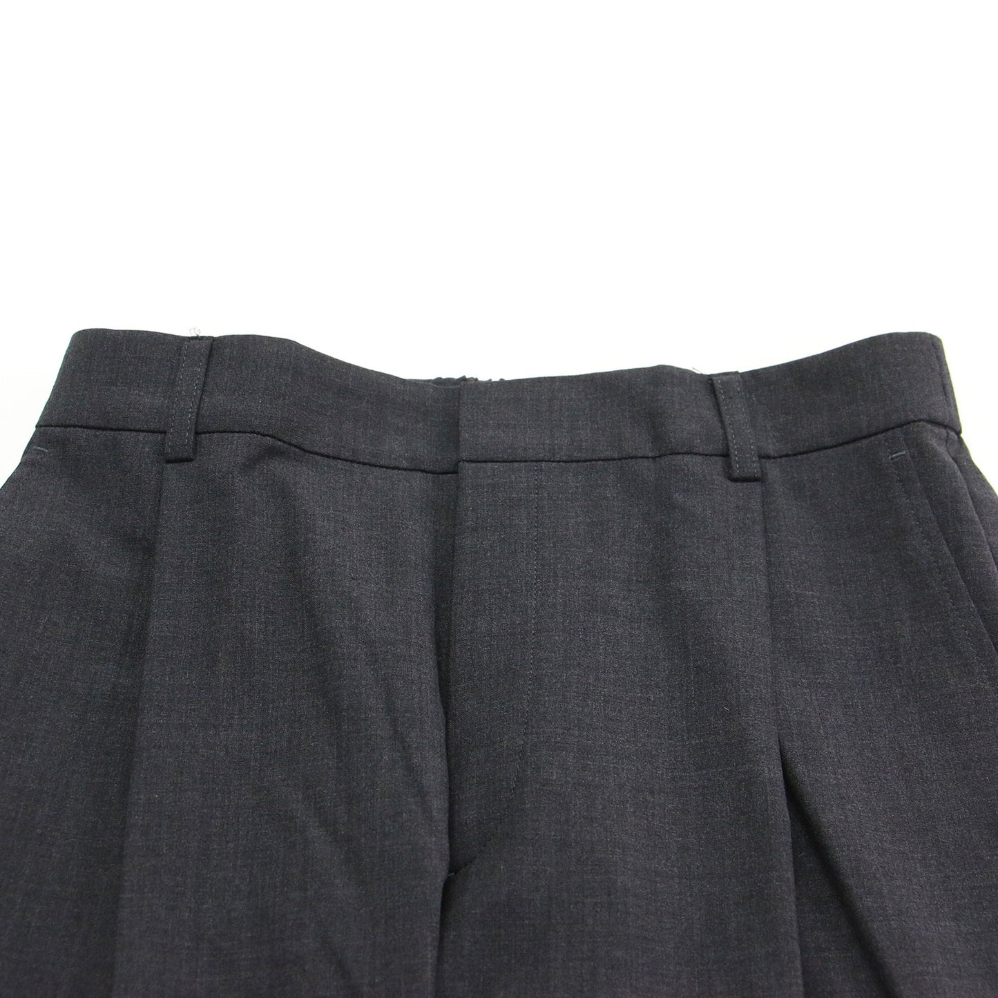 25秋冬 マットクロス タック ワイド パンツ / センタープレス ストレッチ ウール ウォッシャブル