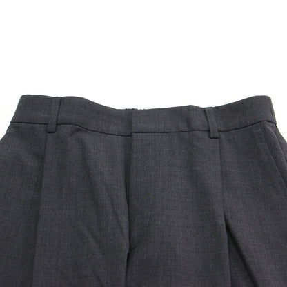 25秋冬 マットクロス タック ワイド パンツ / センタープレス ストレッチ ウール ウォッシャブル