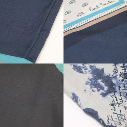 25秋冬 トラベル スカーフ スタンドカラー シャツ / Travel Scarf 長袖 比翼ボタン サテン 総柄 ウォッシャブル