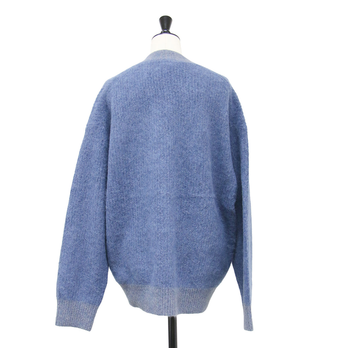 シャギー ニット カーディガン / 長袖 Vネック リブ ワイド アルパカ