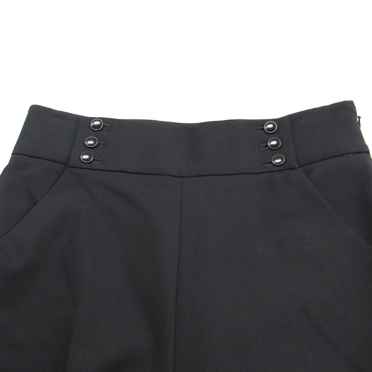 22春夏 ダブルクロス ボタン付き パンツ / ワイドパンツ ハイウエスト Aライン センタープレス