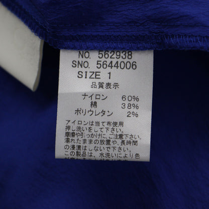 ギャザースリーブ ボトルネック プルオーバー / ブラウス 7分袖 コンパクト くるみボタン ストレッチ コットン