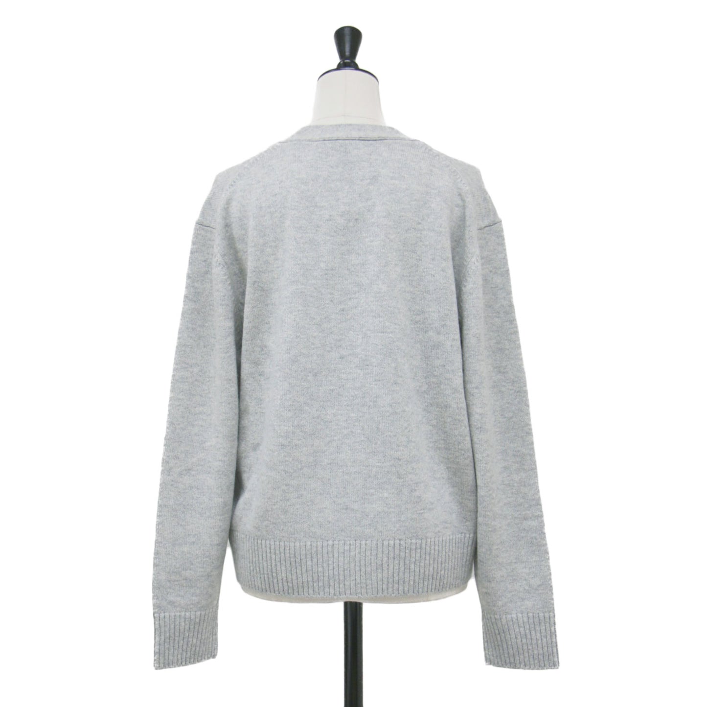 24秋冬 アニマル刺繍 カーディガン / Bold Fox Head Embroidered Cropped Cardigan Vネック 長袖 ボタンダウン カシミヤ ウール ミドルゲージ