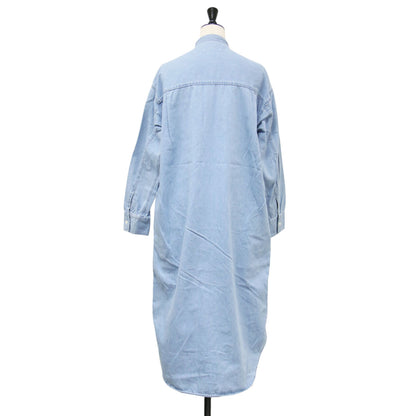 24春夏 ライトダンガリー シャツワンピース / 23区DENIM 羽織り バンドカラー 長袖 ウォッシュ加工 コットン
