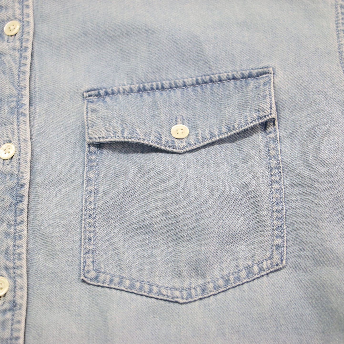 24春夏 ライトダンガリー シャツワンピース / 23区DENIM 羽織り バンドカラー 長袖 ウォッシュ加工 コットン