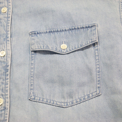 24春夏 ライトダンガリー シャツワンピース / 23区DENIM 羽織り バンドカラー 長袖 ウォッシュ加工 コットン