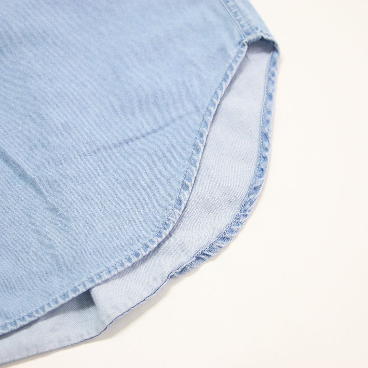 24春夏 ライトダンガリー シャツワンピース / 23区DENIM 羽織り バンドカラー 長袖 ウォッシュ加工 コットン