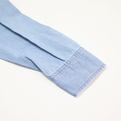 24春夏 ライトダンガリー シャツワンピース / 23区DENIM 羽織り バンドカラー 長袖 ウォッシュ加工 コットン