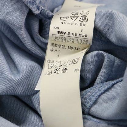 24春夏 ライトダンガリー シャツワンピース / 23区DENIM 羽織り バンドカラー 長袖 ウォッシュ加工 コットン
