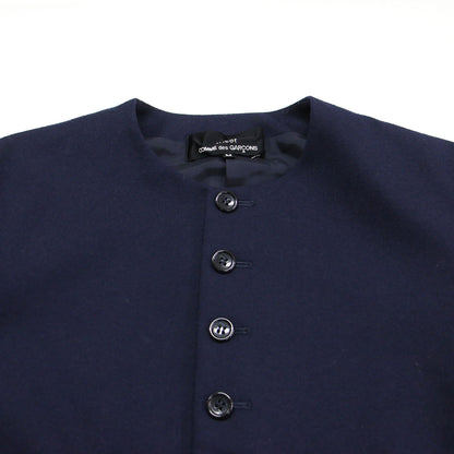 ウール ノーカラー ジャケット / ボレロ 長袖 コンパクト クルーネック