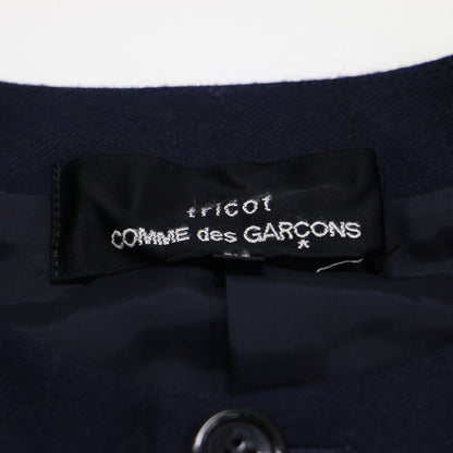 ウール ノーカラー ジャケット / ボレロ 長袖 コンパクト クルーネック