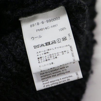 25秋冬 フラワー ニットベスト / Clara Vネック ショート丈 ケーブル編み フラワー刺繍