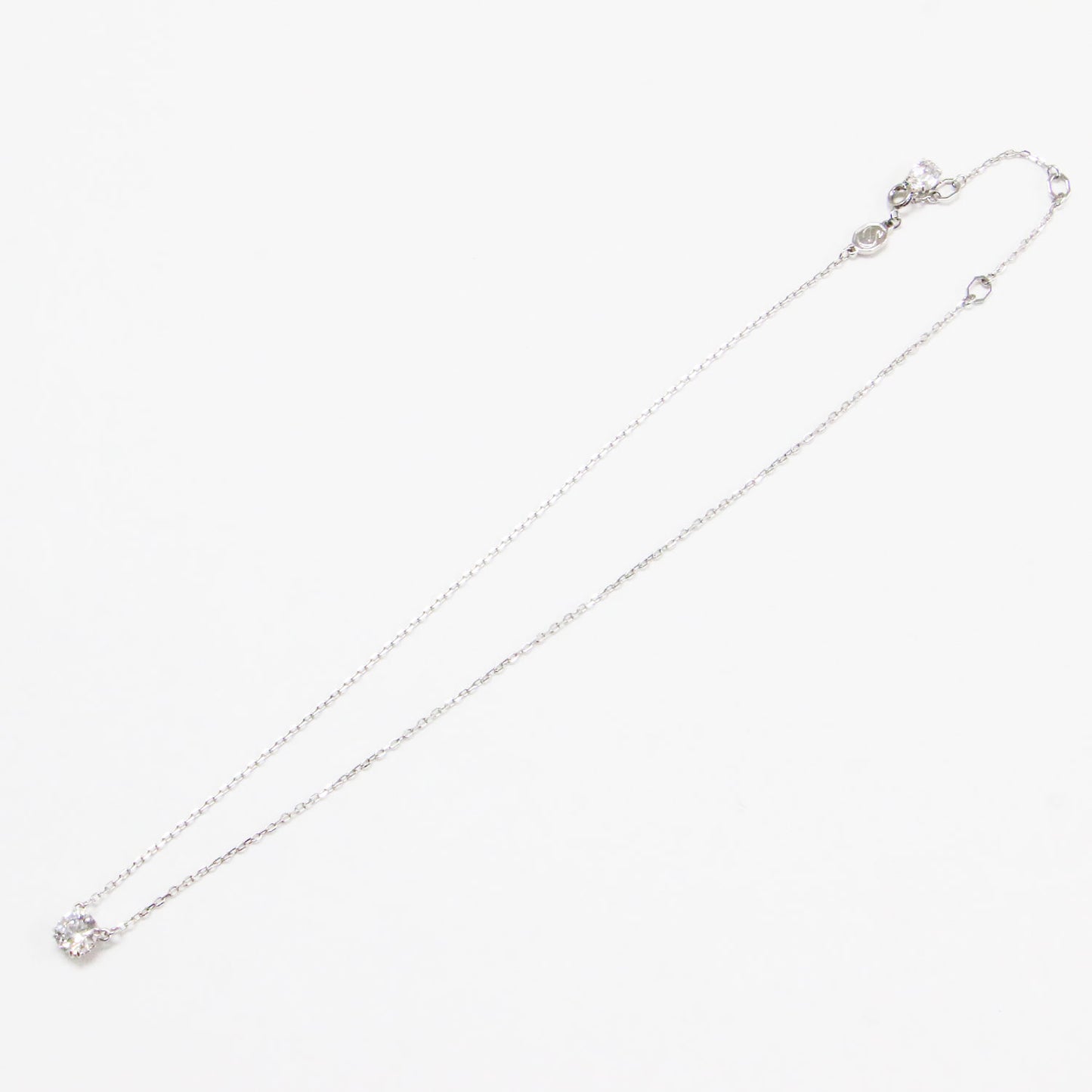 ラウンドカット 1粒ダイヤ ネックレス / Stilla ペンダント チェーン アジャスター