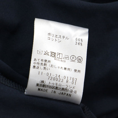 23秋冬 ポリステル コットン タフタ ギャザーブラウス / プルオーバー 長袖 スタンドネック ワイド ラグラン