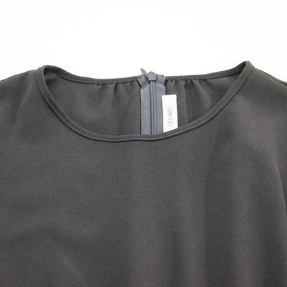 24春夏 ジャージーライクジョーゼット オールインワン / サロペット パンツ クルーネック ノースリーブ センタープレス ウエストゴム