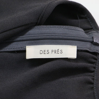 24春夏 ジャージーライクジョーゼット オールインワン / サロペット パンツ クルーネック ノースリーブ センタープレス ウエストゴム