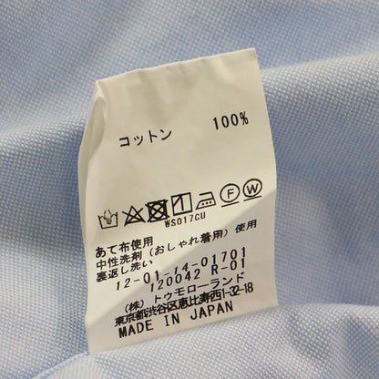 21秋冬 コットンオックスフォード オーバーサイズドシャツ / ブラウス 長袖 ボタンダウン ドロップショルダー センタータック コットン