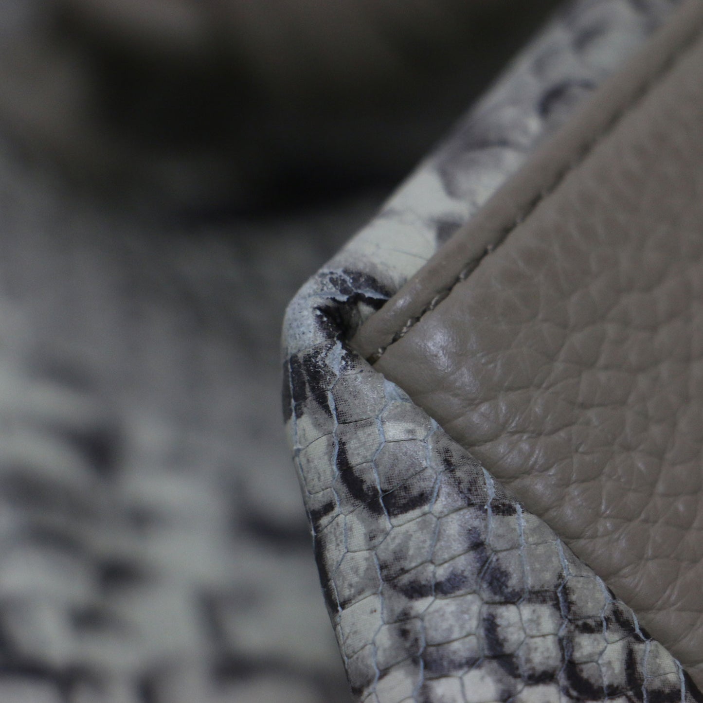 × martinique 別注 パイソン ミニバッグ / Bond Mini PYTHON スクエア型 巾着 総柄 パイピング