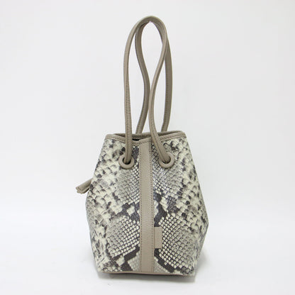 × martinique 別注 パイソン ミニバッグ / Bond Mini PYTHON スクエア型 巾着 総柄 パイピング