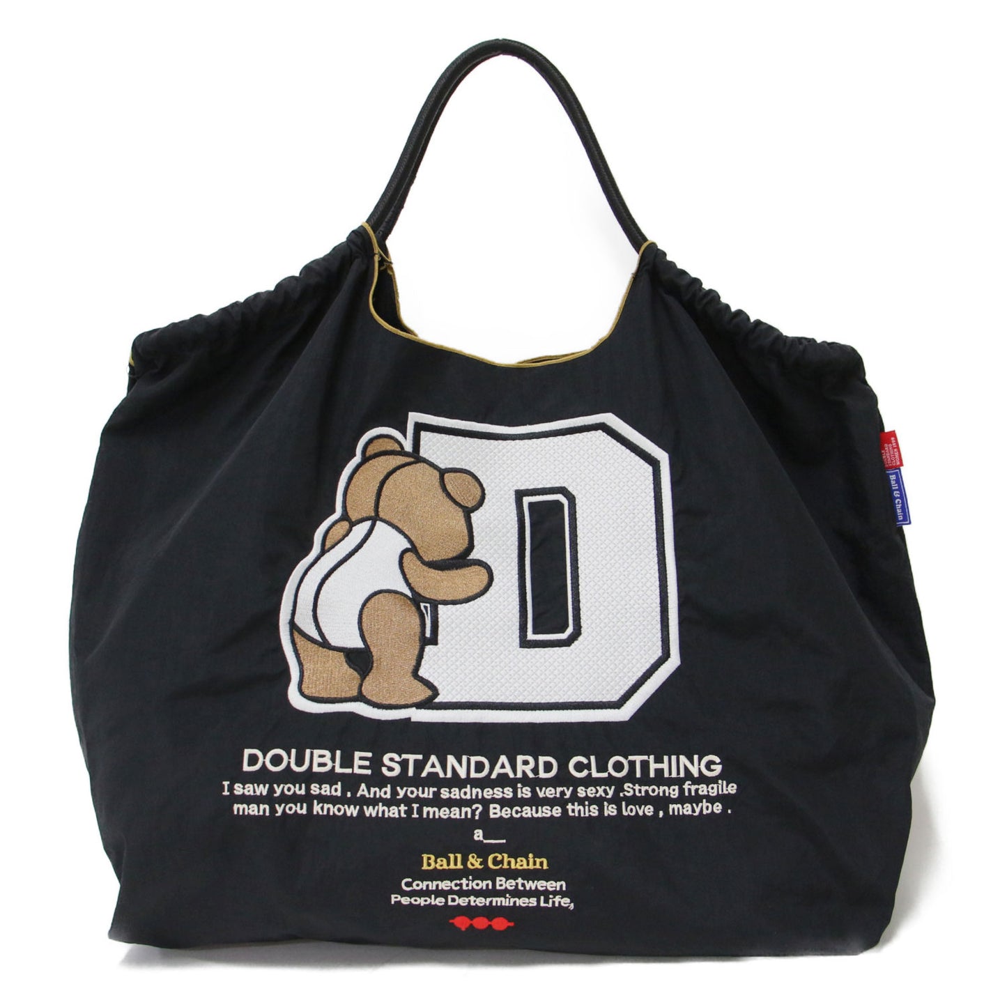 くま刺繍 エコバッグ / DOBLE STANDARD CLOTHING トート ショッピングバッグ アニマルモチーフ ナイロン パラコード ブランドロゴ 折り畳み