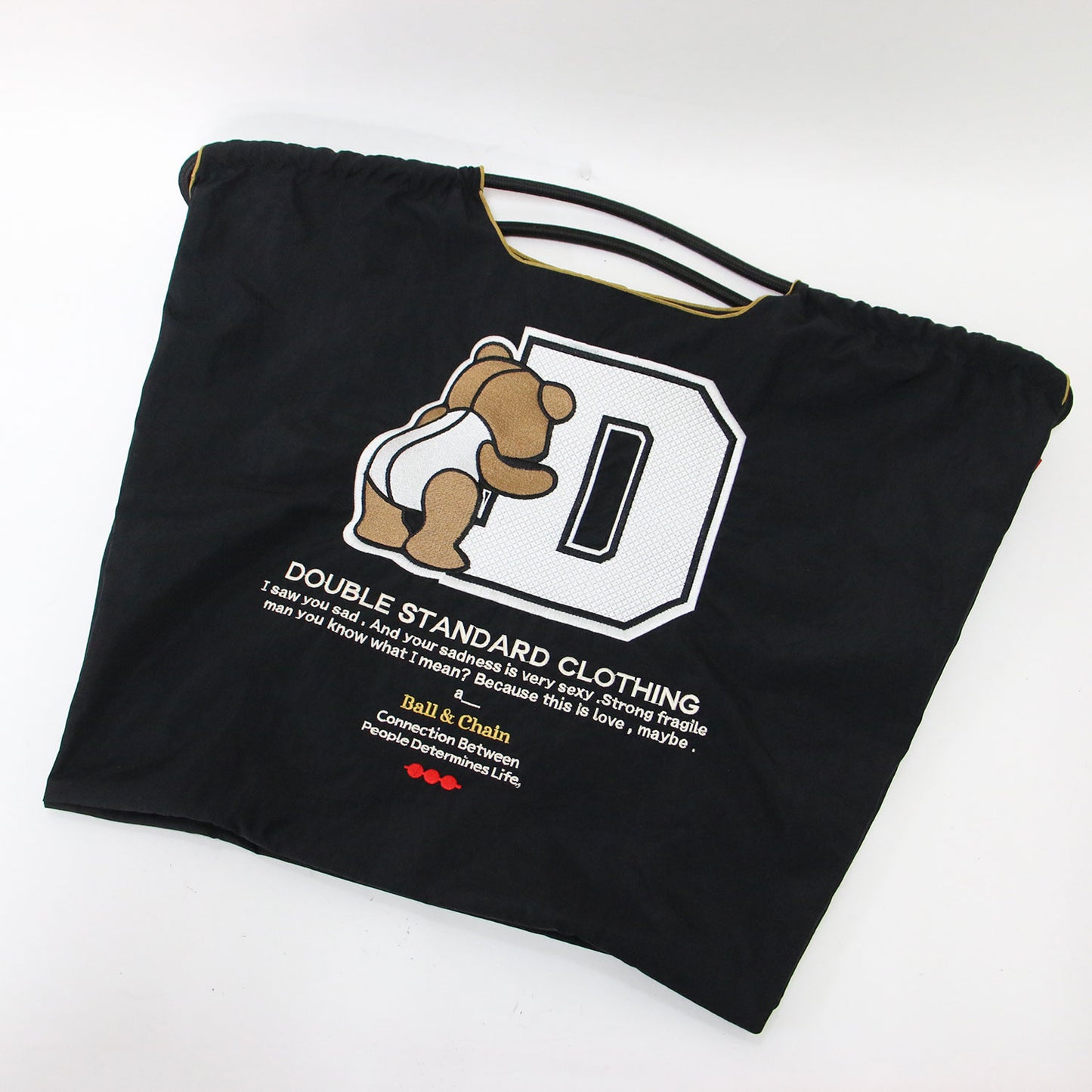 くま刺繍 エコバッグ / DOBLE STANDARD CLOTHING トート ショッピングバッグ アニマルモチーフ ナイロン パラコード ブランドロゴ 折り畳み