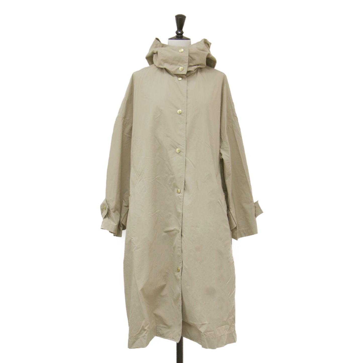 24春夏 パッカブルコート / PACKABLE MALTON HOOD LONG レインコート フーディ 長袖 ドロップショルダー ボタンダウン ナイロン 撥水