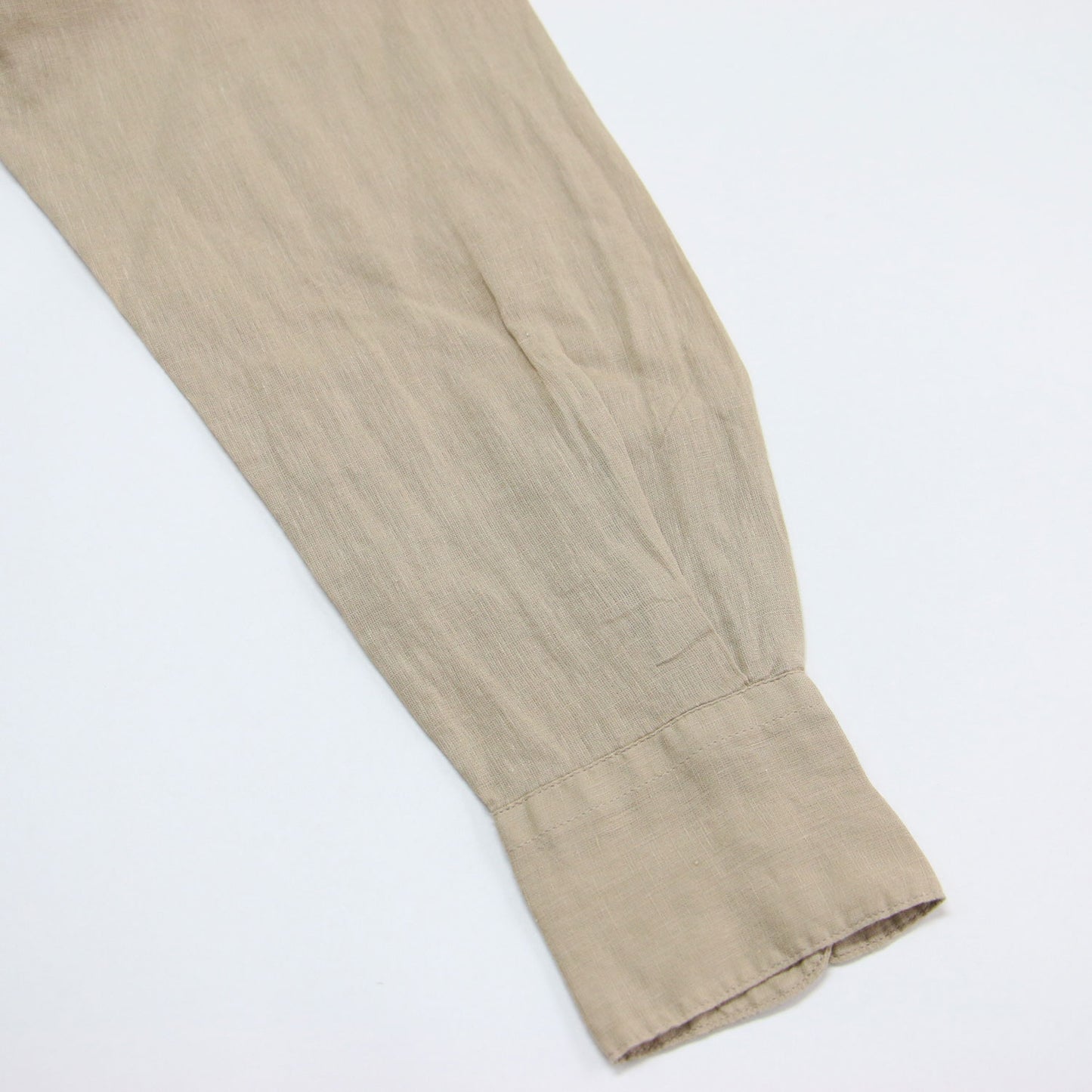 25春夏 リネンコットンレギュラーシャツ / 長袖 チュニック丈 レギュラーカラー オーバーサイズ 胸ポケット ラウンドヘム