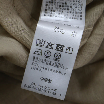 25春夏 リネンコットンレギュラーシャツ / 長袖 チュニック丈 レギュラーカラー オーバーサイズ 胸ポケット ラウンドヘム