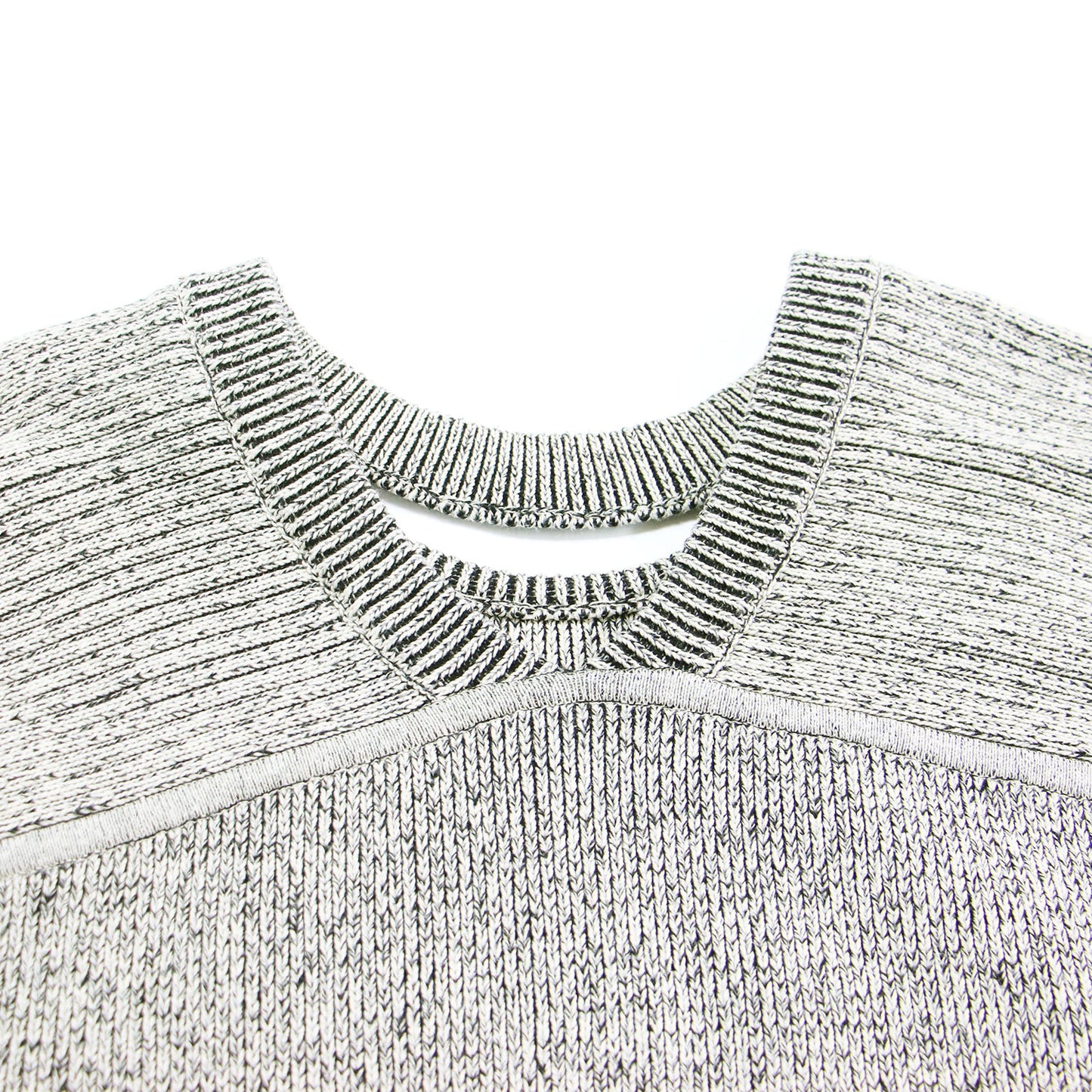 ダブルフェイス ワイド プルオーバー / W FACE CUT NECK WIDE KNIT TOPS ニット 長袖 Vネック スリット コットン