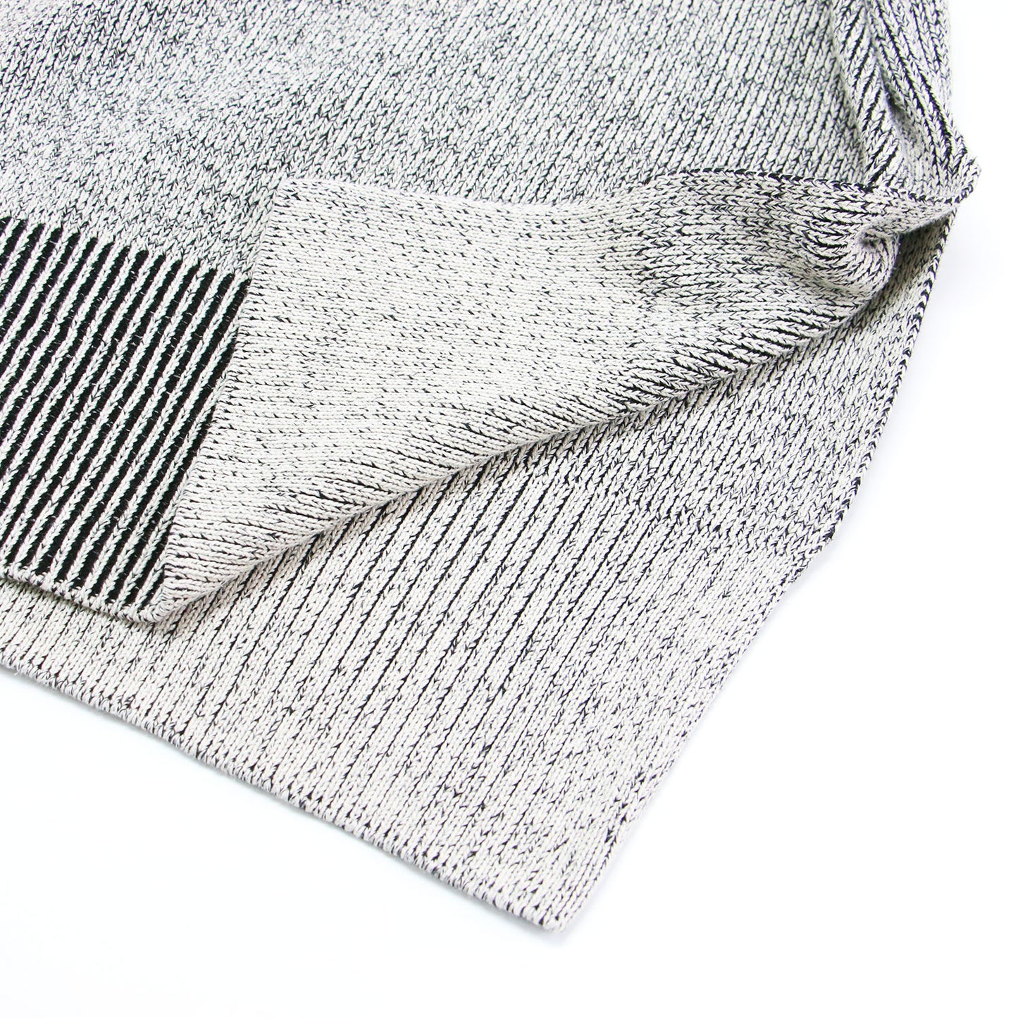 ダブルフェイス ワイド プルオーバー / W FACE CUT NECK WIDE KNIT TOPS ニット 長袖 Vネック スリット コットン