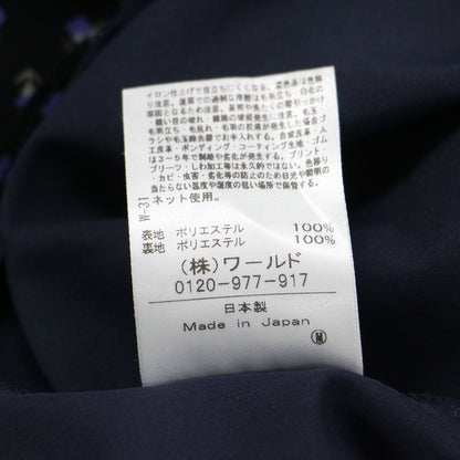 24秋冬 コツキ幾何柄ワンピース / 半袖 フレアースリーブ ミディ丈 膝丈 Vネック ウエストマーク Aラインフレアシルエット