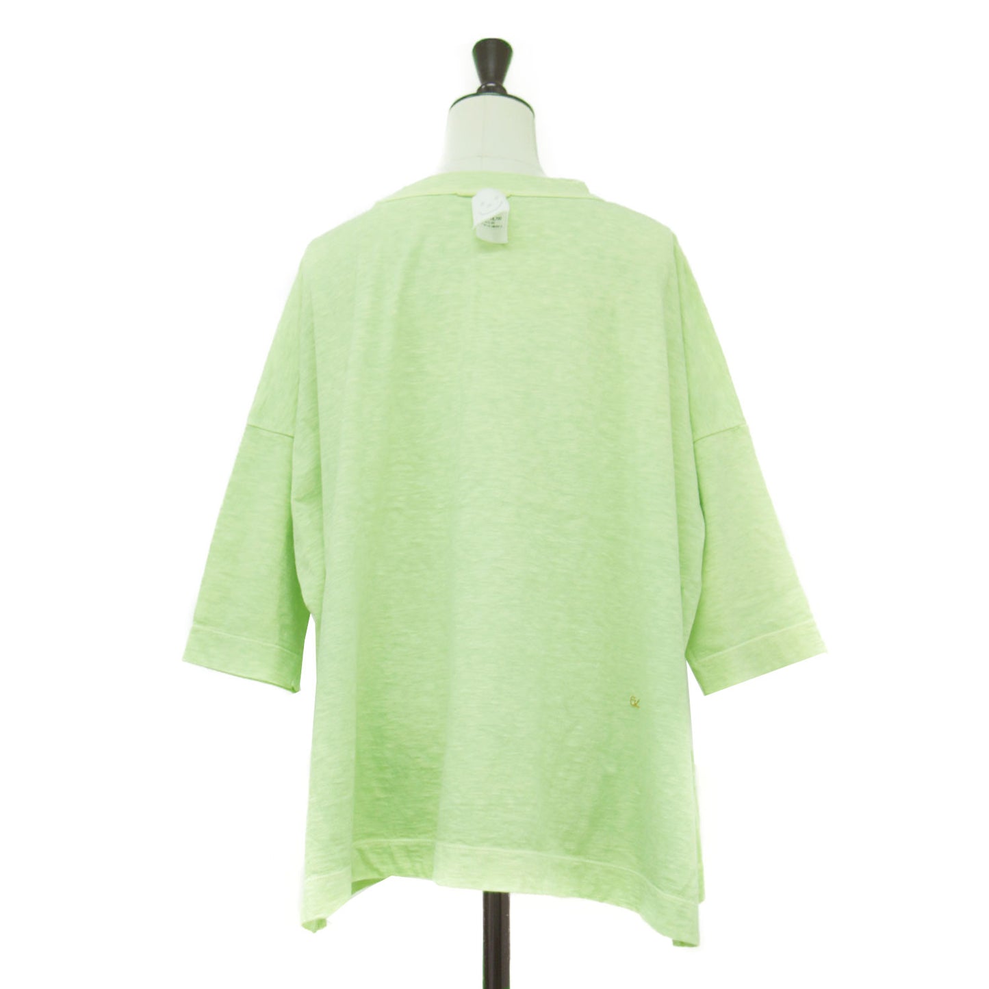 天竺のビッグスリットTシャツ / カットソー 半袖 クルーネック ワイド コットン