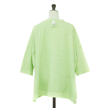 天竺のビッグスリットTシャツ / カットソー 半袖 クルーネック ワイド コットン