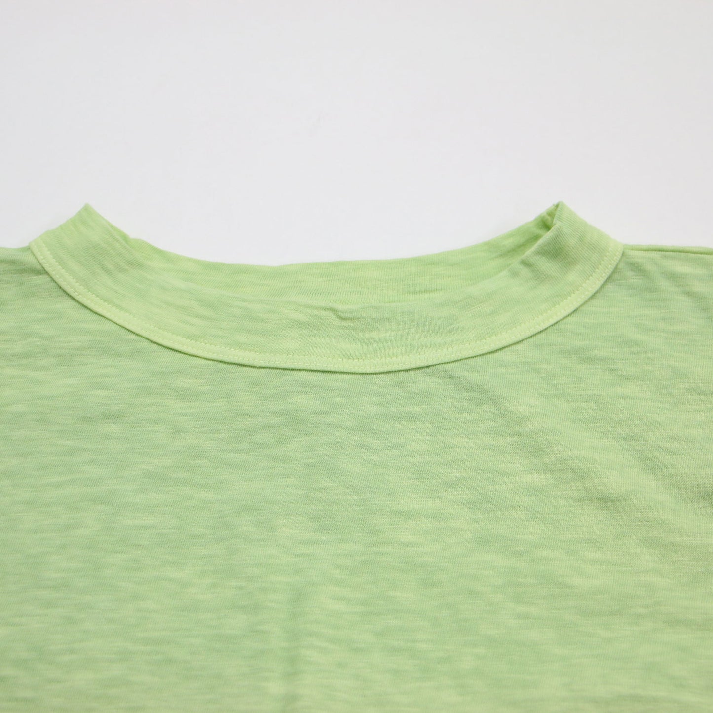 天竺のビッグスリットTシャツ / カットソー 半袖 クルーネック ワイド コットン