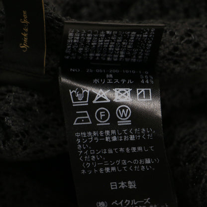 25春夏 レーシー ホックブラウス / ボレロ 長袖 クルーネック クロップド丈 シアー コットン
