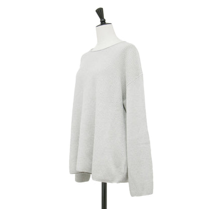 23春夏 リブ ワイド クルーネック プルオーバー / Clean Cottoncash Open Neck LS PO ニット 長袖 ドロップショルダー コットン シルク