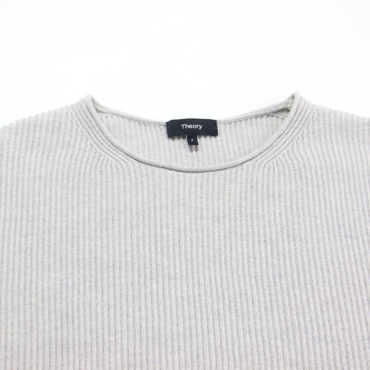 23春夏 リブ ワイド クルーネック プルオーバー / Clean Cottoncash Open Neck LS PO ニット 長袖 ドロップショルダー コットン シルク