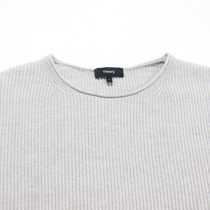 23春夏 リブ ワイド クルーネック プルオーバー / Clean Cottoncash Open Neck LS PO ニット 長袖 ドロップショルダー コットン シルク